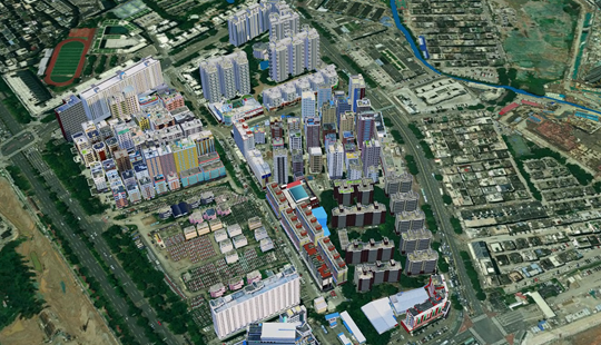 深圳北站片区内约3500栋建筑单体化模型建设